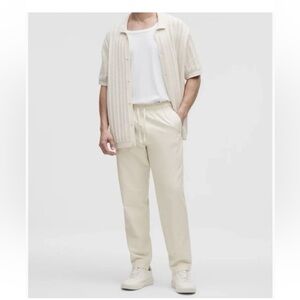 Lululemon Mens Lululinen Pull On Pants XL Beige Regular Relaxed Tapered NWT